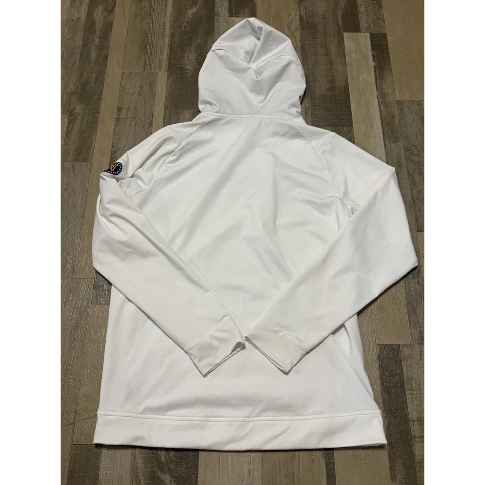 UNRL Mens M Barstool Golf Embroidered Crossover Hoodie White Stretch Performance